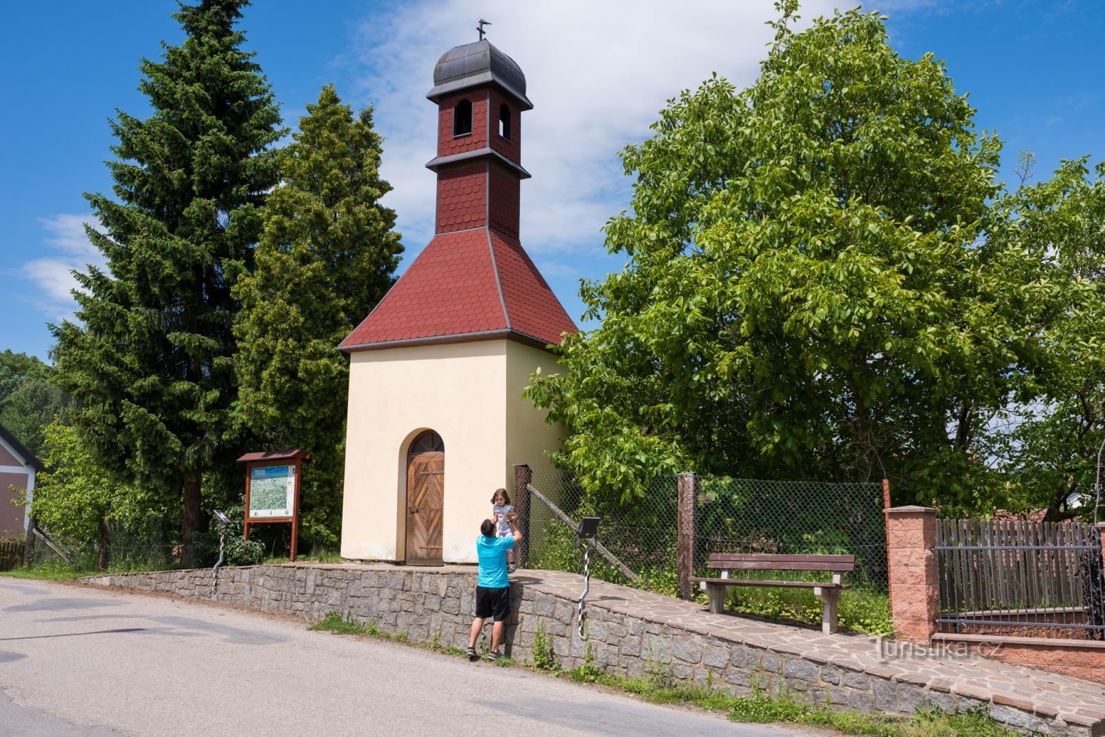 Clocher de Mezna en 1752. Photo : Antonín Kříž